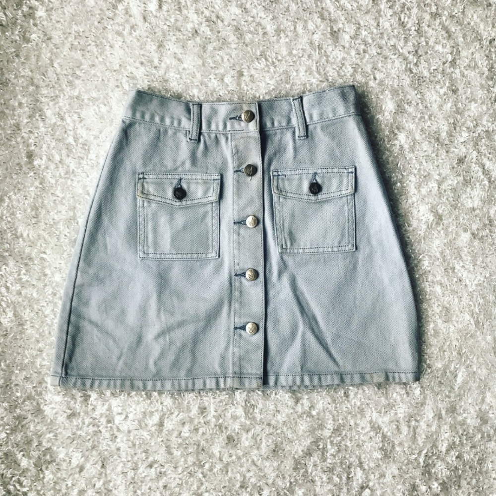 Mink Pink icey blue denim skirt